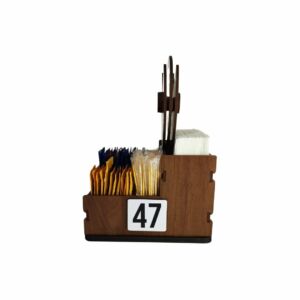 Porta Guardanapos e sachês com placa de rodizio e porta palitos
