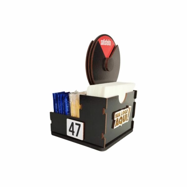 Porta Guardanapos e sachês com placa de rodizio e porta palitos - Image 11